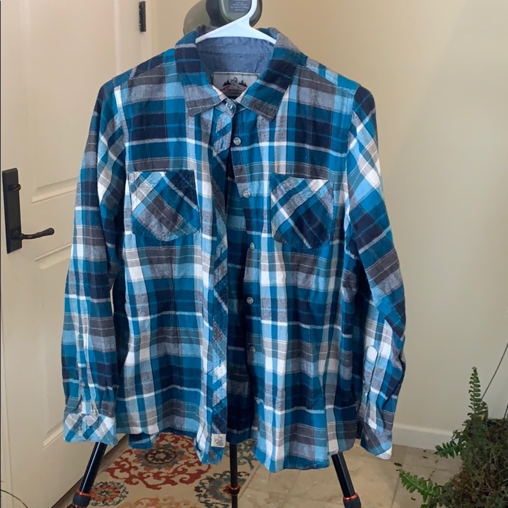 Blue plaid shirt